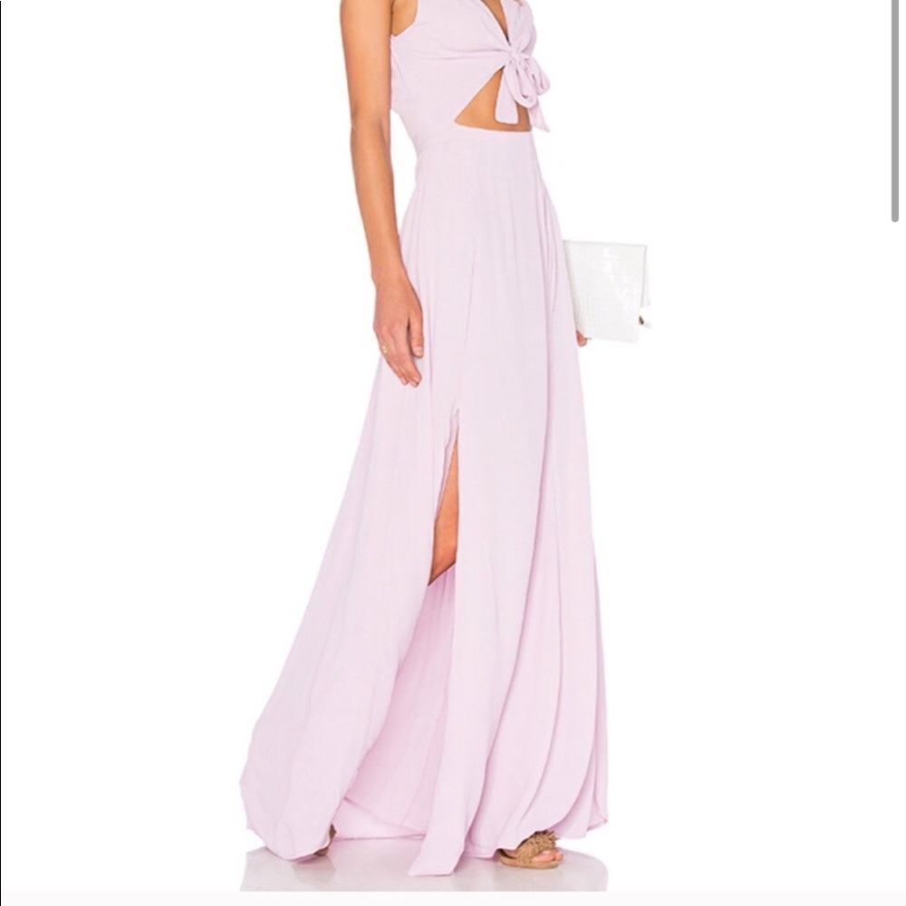 revolve Lavender privacy please lilac tie front maxi dress - Picture 2 of 9